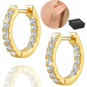 Náušnice Zlaté stříbrné náušnice RYZOST 925 se Zirkony STŘÍBRO Anglické Zapínání