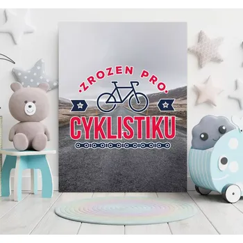 Plechová cedule Sablio Dárková cedulka Zrozen pro cyklistiku: 30x40 cm