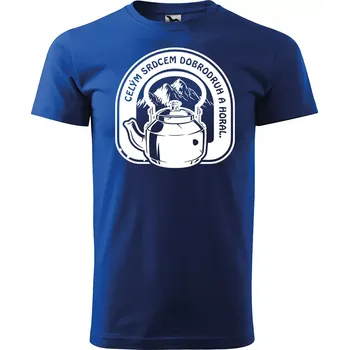 Sablio Tričko s potiskem Celým srdcem dobrodruh a horal - modré L
