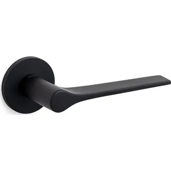 Dveřní kování OLIVARI Lama L nízká rozeta Černá matná, Cylindrická vložka