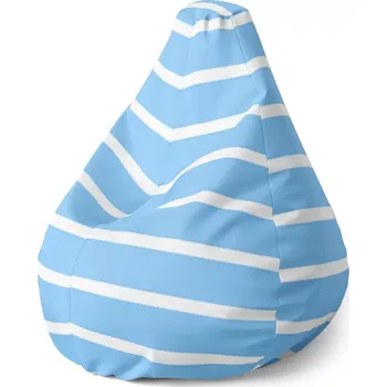 Sedací pytel Sablio Sedací vak Pear Modrobílé pruhy - 70 x 95 x 15 cm