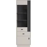 Regál se zásuvkami a policemi do obývacího pokoje Allmo - Meblar Kašmír / Antracit 60x195 cm