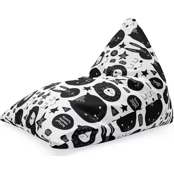 Sedací pytel Sablio Sedací vak Triangl Kočička a medvěd: 120 x 100 x 100 cm