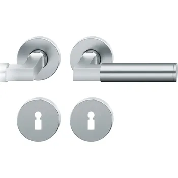 Dveřní kování Kování FSB 72 1102 objektové Nerez kartáčovaná, klika / klika, Obyčejný klíč, Kulatá rozeta standardní, Pravé provedení