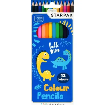 Výtvárné potřeby PASTELKY 12 BAREV DO ŠKOLY DINO STARPAK 512000