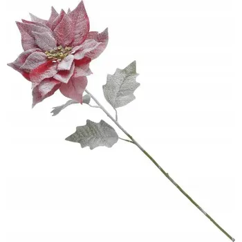 Vánoční dekorace POINCEJA ČERVENÁ VÁNOČNÍ HVĚZDA ZASNĚŽENÁ 78 CM