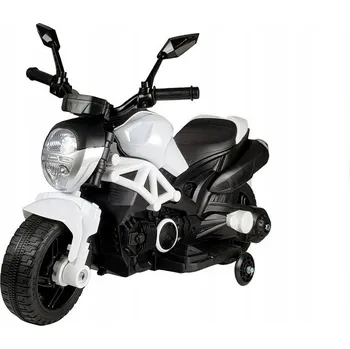 Dětské elektrovozidlo Motorka LEAN Toys bílá, nosnost do 25 kg