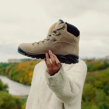 Dámská treková obuv Vasky Monty Taupe - Dámské kožené pohorky / turistické boty béžové | česká výroba ze Zlína 40 EU