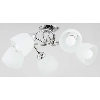 Stropní svítidlo SILIA 5x E27 chrom Alfa 27505 bílé stínidlo