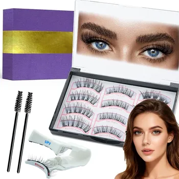 Umělé řasy MAGNETICKÉ ŘASY 12 kusů DLOUHÉ A ODOLNÉ + KLEŠTIČKY NA ŘASY + KARTÁČEK NA ŘASY