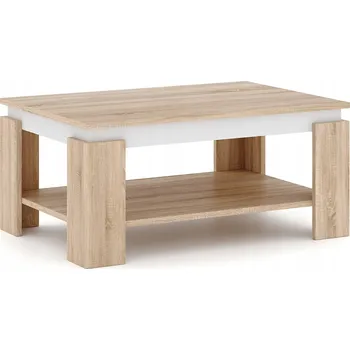 Konferenční stolek Konferenční stolek TURIA Dub Sonoma/Bílý – moderní stolek do obývacího pokoje 3W