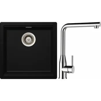 Kuchyňský dřez Set Schock S31-12 (dřez Kiruna N-100 Night + baterie Keto Masivní nerezová ocel + komponenty Nerez)