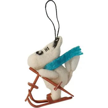 Plstěná dekorace Moomin on skiis, Klippan Švédsko