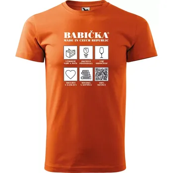 Sablio Tričko s potiskem Babička - Made in Czech Republic - oranžové 5XL