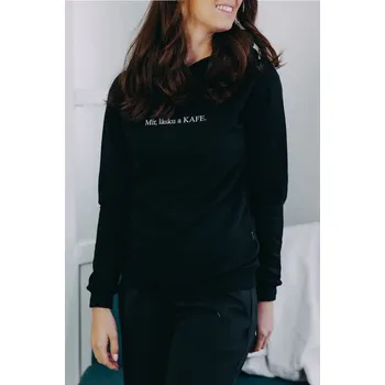 Dámská mikina Mikina Iff Black Mír, Lásku A Kafe, L
