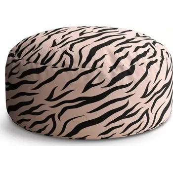 Taburet Sablio Taburet Circle Růžový vzor zebry: 38x48 cm