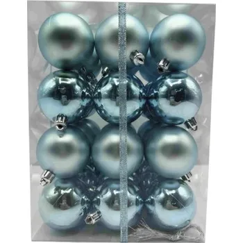Vánoční dekorace Vánoční koule plastové Lafiora Ø 6 cm modré 36 ks