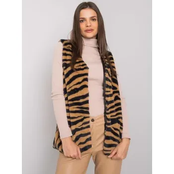 Dámská vesta Dámská vesta s kožešinovým vzorem RAEGEN béžová