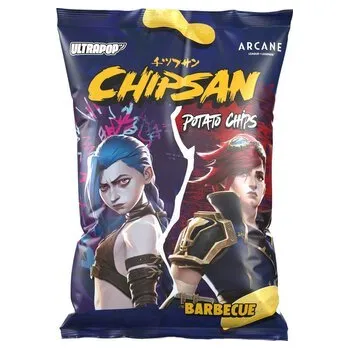 Chips League of Legends: Arcane - Bramborové chipsy Ultra Pop Chipsan: Vi vs Jinx, BBQ