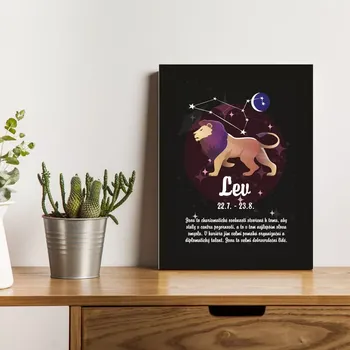 Plechová cedule Sablio Dárková cedulka Lev: 30x40 cm