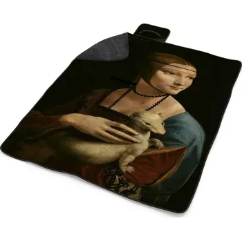 deka Sablio Plážová deka Dáma s hranostajem - Leonardo da Vinci: 200x140 cm