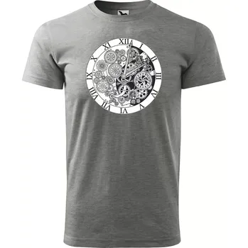 Pánské oblečení Sablio Tričko s potiskem Čas běží - šedé 2XL