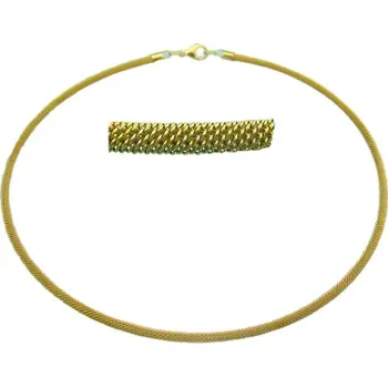 Řetízek Ocelový náhrdelník a náramek v zlaté barvě, D:135 mm, VÁHA:10.5 g