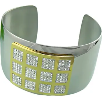 Náramek Náramek s geometrickým vzorem a kamínky, průměr 65 mm, výška 40.5 mm, váha 52 g