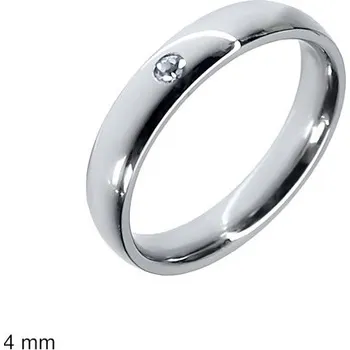 Prsten Ocelový prsten s krystalem, výška 4mm, elegantní design 52