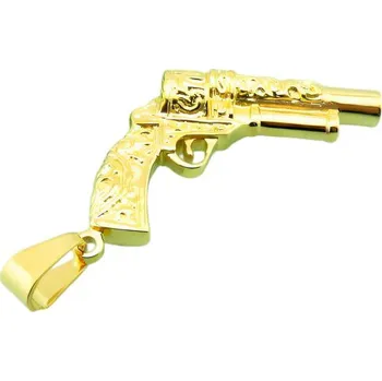 Přívěsek Přívěsek ve tvaru pistole s ornamenty, délka 53 mm, šířka 38 mm, váha 36 g.
