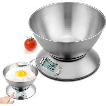 Kuchyňská váha KUCHYŇSKÁ VÁHA S 2l MÍSOU INOX 1G-5KG ELEKTRONICKÁ TEPLOMĚR ČASOVAČ PŘESNÁ