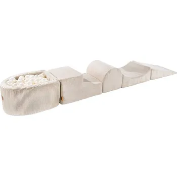 Dětské hřiště Krémové manšestrové pěnové hřiště 250x45x30 cm Montessori – Meowbaby ID_1821828