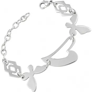 Náramek Náramek s ornamenty a motýly ve stříbrné barvě, elegantní design, kód produktu 7NB11497.