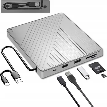 Mechanika Externí Přenosná DVD CD USB 3.0 Vypalovačka Přehrávač Disků Slim