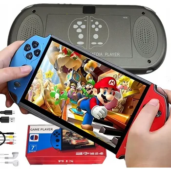 Herní konzole MINI RETRO KONZOLE X12 PLUS PŘENOSNÁ 3000 HER HRA DO TV 7" DISPLEJ 16GB