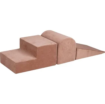 Hra na zahradu Béžové sametové pěnové hřiště 45x143x30 cm Montessori – Meowbaby ID_1822008