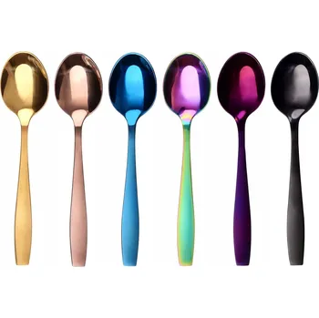 Příbor Lžičky na čaj kávu, espresso a mokka, sada 6 ks, zlaté