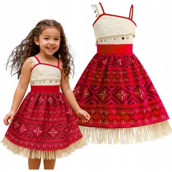 Karnevalový kostým ŠATY KOSTÝM PŘEVLEK VAIANA MOANA KOSTÝM HAVAJSKÝ NA PLES 122 128 CM