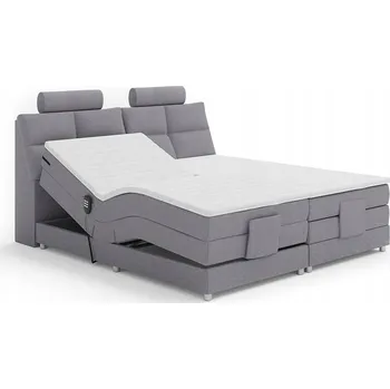 Postel Čalouněná dvoulůžková postel Kondela 180x200 cm šedá