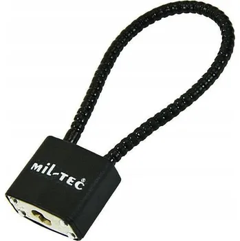 Zámek s lankem Mil-Tec 20 cm Turistický na klíč Ocel Černý