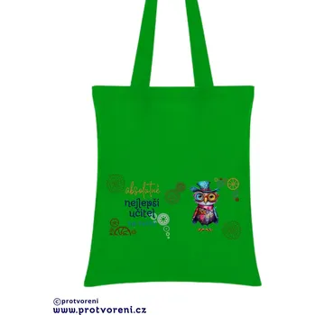 Taška s potiskem Textilní taška, Absolutně nejlepší učitel, 41x37cm, mix barev, 1 kus Vyberte si barvu ZDE:: zelená