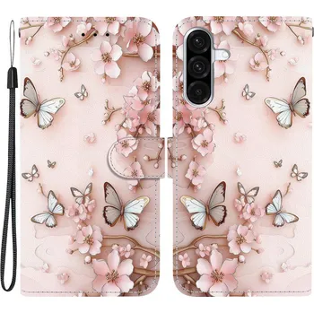 Pouzdro na tablet VSECHNONAMOBIL 126339 ART Peněženkový obal pro Samsung Galaxy A56 PINK BUTTERFLY