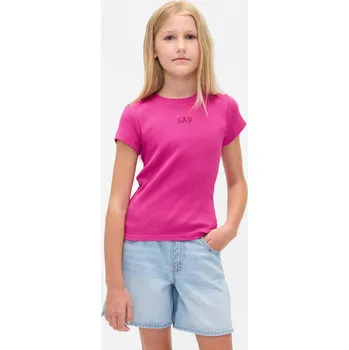 Oblečení a móda GAP Dívčí Dětské žebrované tričko s logem 817681-02 Velikost: XS Tričko zdarma při nákupu nad 3000,-!