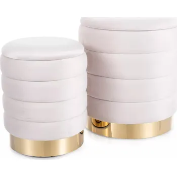 Taburet Set 2 taburetů ALEKOS - béžový / zlatý