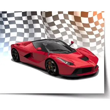 Plakát Sablio Plakát Ferrari Závodní vlajka - 90x60 cm