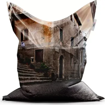 Sedací pytel Sablio Sedací vak Classic Starý dům 2 - 150x100 cm