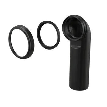 ALCA Koleno odpadu 90° k závěsnému WC, Slim, DN 90 × DN 90, délka 285 mm, PE, černá M968