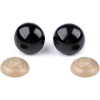 Oči s pojistkou Ø16 mm, střední, černá