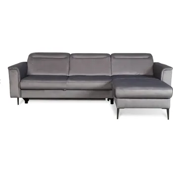 Sedací souprava Pravý rohový gauč Santini s funkcí spaní typu delfín, nastavitelnými opěrkami hlavy a úložným prostorem - Vero monolith 85 245x81 cm