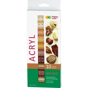 Vodová barva Akrylové barvy Happy Color 10 ks x 12 ml